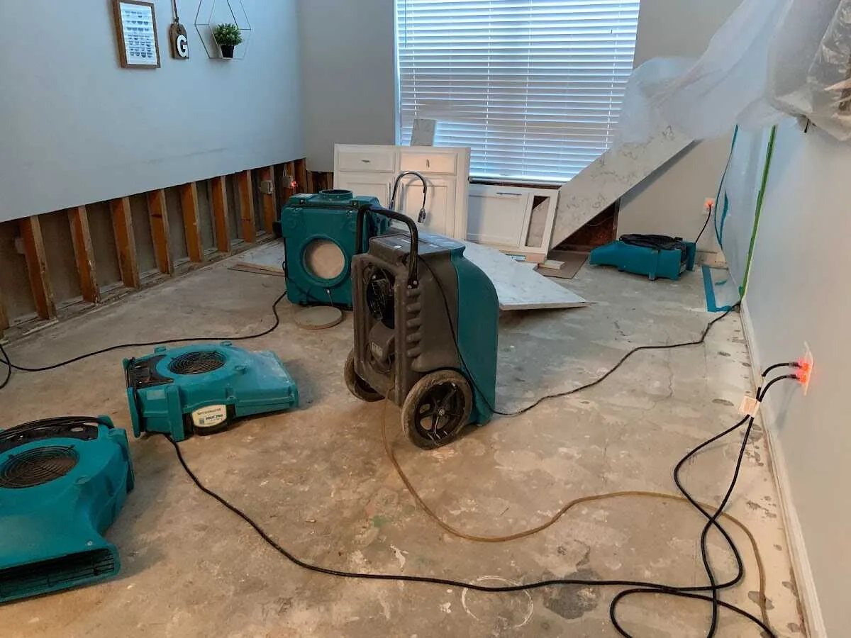 Dehumidifier in flood-cut room for Water Extraction & Removal in Buffalo Grove